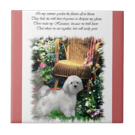 Havanese Summer Garden Fliese