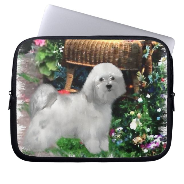 Havanese Summer Garden Laptopschutzhülle (Vorderseite)