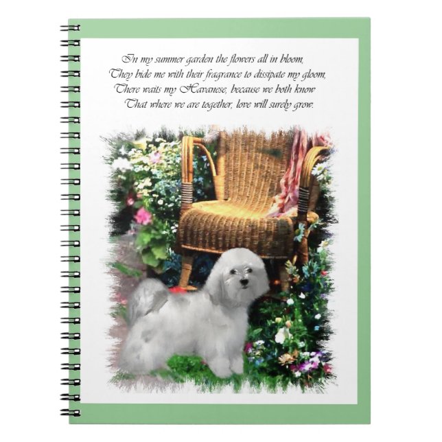 Havanese Summer Garden Notizblock (Vorderseite)