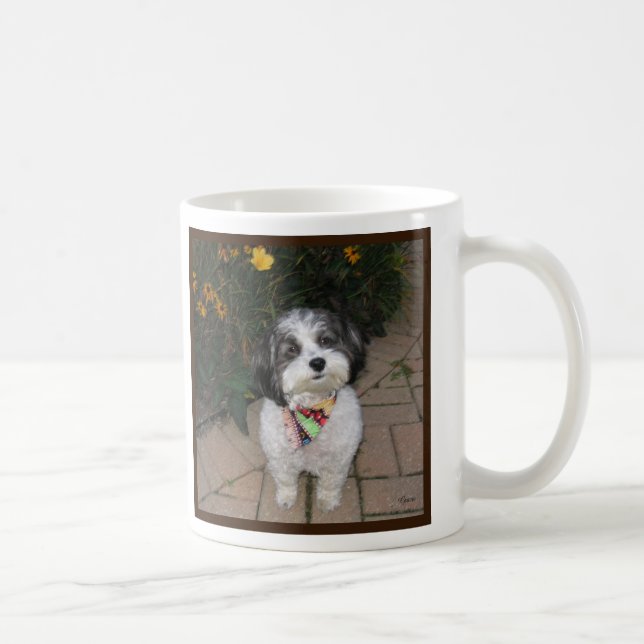 Havanese Tasse mit Blumen (Rechts)