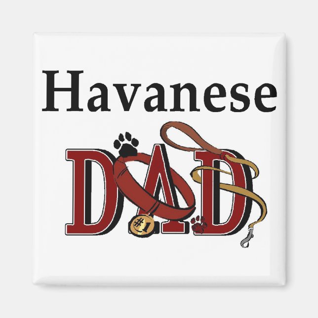 Havanese Vater Geschenke Magnet (Vorne)