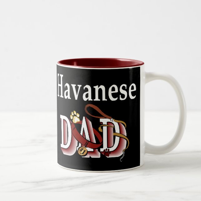 Havanese Vater Geschenke Zweifarbige Tasse (Rechts)