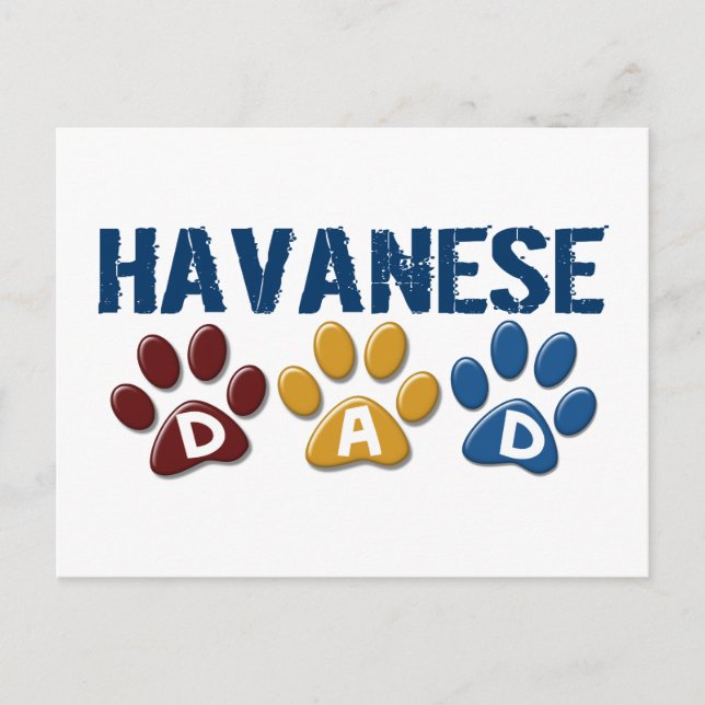 HAVANESE Vater Paw Print 1 Postkarte (Vorderseite)