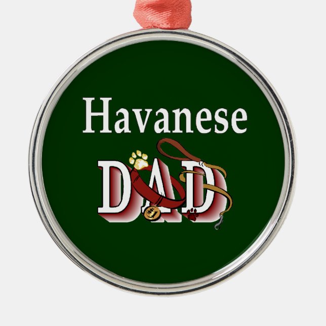 Havanese VATER Silbernes Ornament (Vorne)