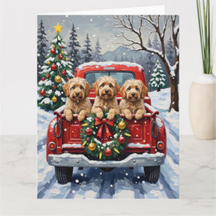 Havanese Weihnachten Rotes Lastwagen Ferien Karte