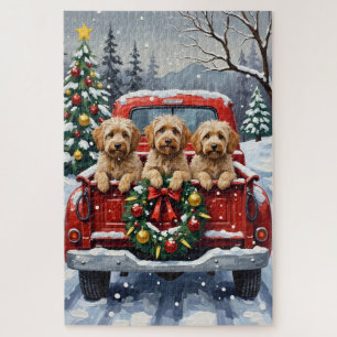 Havanese Weihnachten Rotes Lastwagen Ferien Puzzle