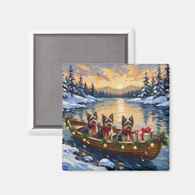 Havanese Weihnachtsboot-Feiertag Magnet (Vorderseite/Rückseite)