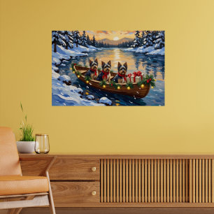 Havanese Weihnachtsboot-Feiertag Poster