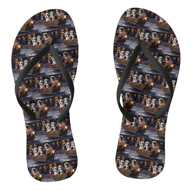 Havanese Weihnachtsfeiertage Flip Flops (Fußbett)