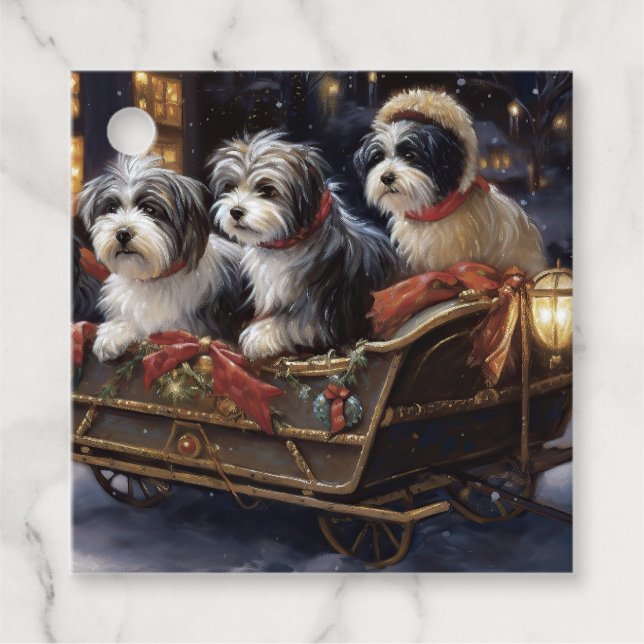 Havanese Weihnachtsfeiertage Geschenkanhänger (Vorderseite)