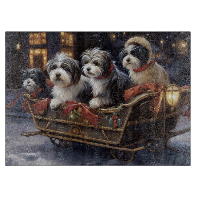 Havanese Weihnachtsfeiertage Schneidebrett (Vorderseite)
