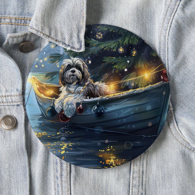 Havanese Weihnachtsfest Reise Button (Beispiel)