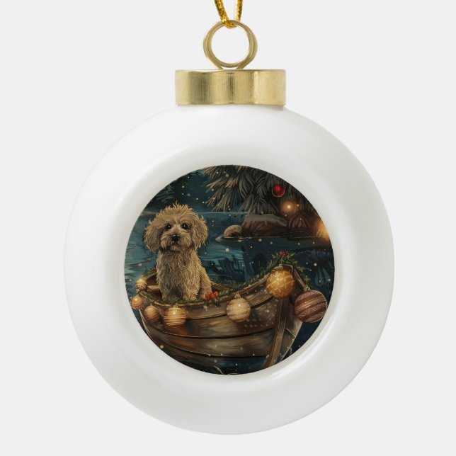 Havanese Weihnachtsfest Reise Keramik Kugel-Ornament (Vorderseite)