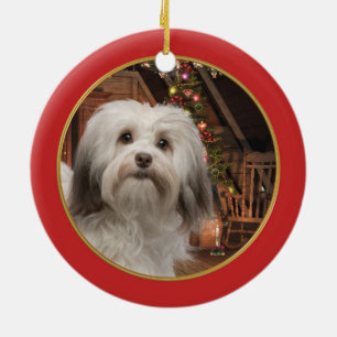 Havanese Weihnachtsverzierung Keramikornament