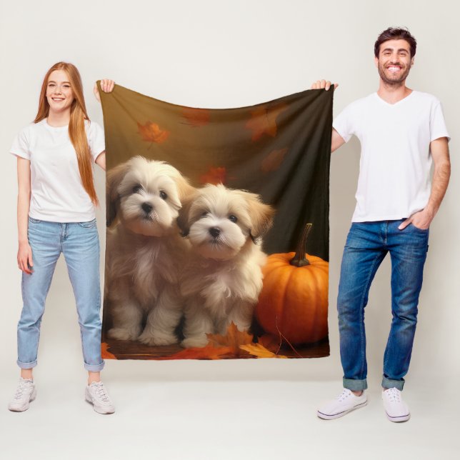Havanese Welpe Autumn Delight Pumpkin Fleecedecke (Beispiel)
