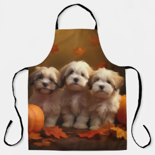Havanese-Welpe Herbstfreude Kürbis Schürze