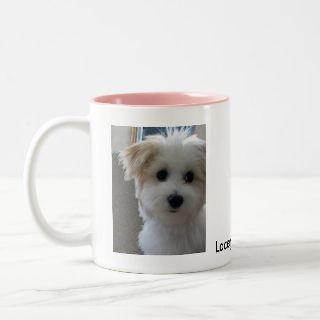 Havanese Welpe Zweifarbige Tasse (Links)