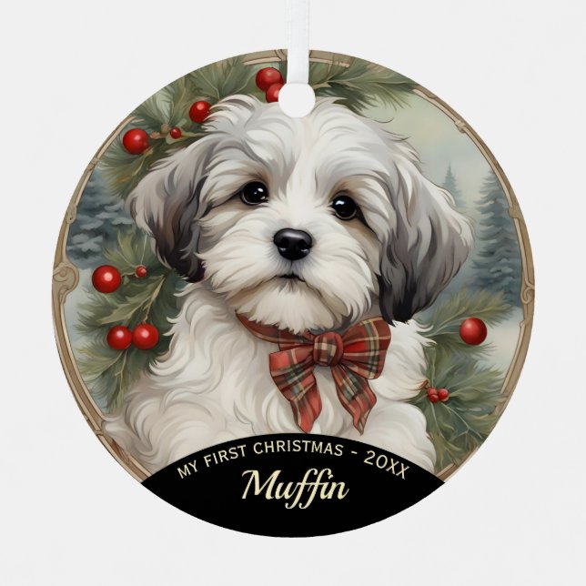 Havanese Welppy's First Christmas Ornament (Vorderseite)