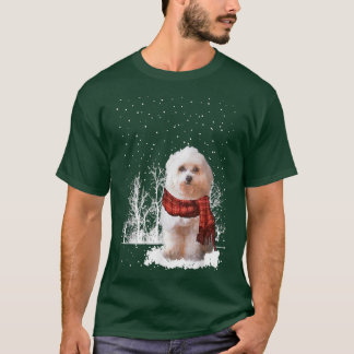 Havanese Winter Scarf Hunde Tree Forest Snow Chris T-Shirt