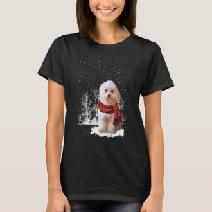 Havanese Winter Scarf Hunde Tree Forest Snow Chris T-Shirt
