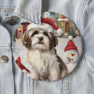 Havanese Winter Wonderland Weihnachtsfreude Button