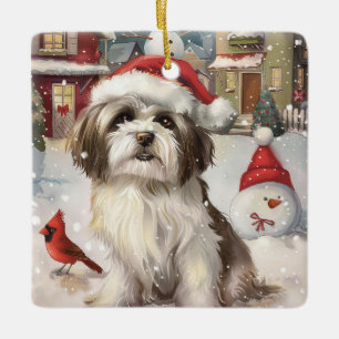Havanese Winter Wonderland Weihnachtsfreude Keramikornament