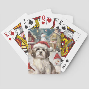 Havanese Winter Wonderland Weihnachtsfreude Spielkarten
