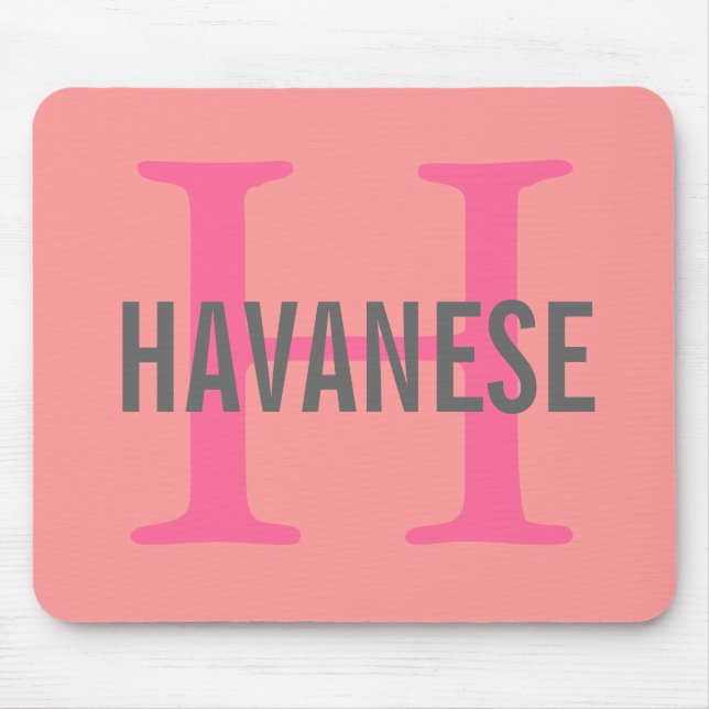 Havanese Zucht-Monogramm-Entwurf Mousepad (Vorne)