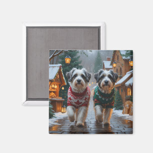Havaneser Hunde Weihnachten Schnee Feiertag Magnet