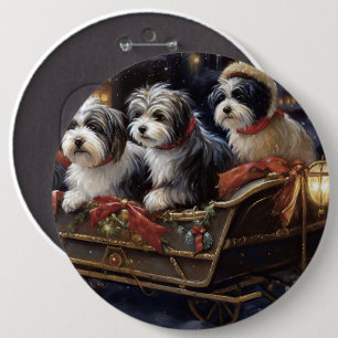 Havaneser Weihnachtsfestzeit Button