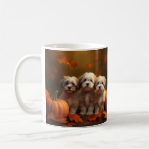 Havaneser Welpe Herbstfreude Kürbis Kaffeetasse