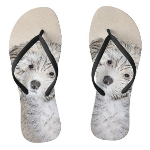 Havanesische Welpenmalerei - Niedliche Original Hu Flip Flops