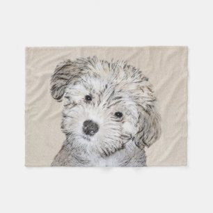 Havanische Welpenmalerei - Niedliche Original Hund Fleecedecke