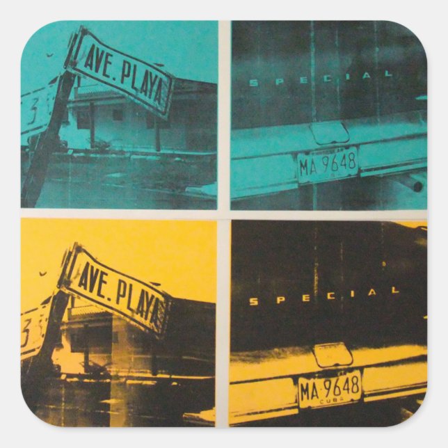 Havanna 2 quadratischer aufkleber (Vorderseite)