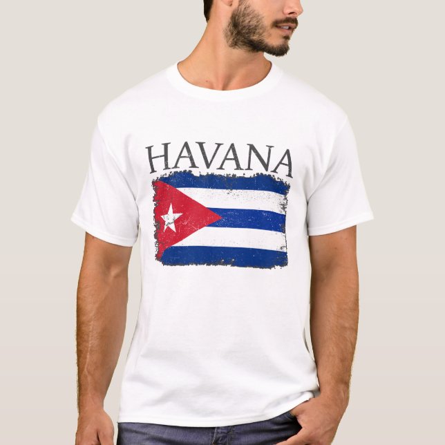 Havanna Cuba Flag Hauptstadt Kuba Havanna Tourist  T-Shirt (Vorderseite)