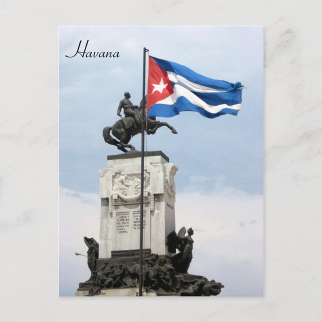 Havanna-Flaggenstatue Postkarte (Vorderseite)