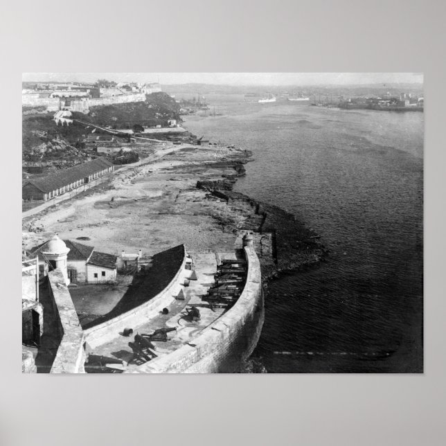 Havanna, Hafen von Kuba mit Teil der Burg Morro Poster (Vorne)