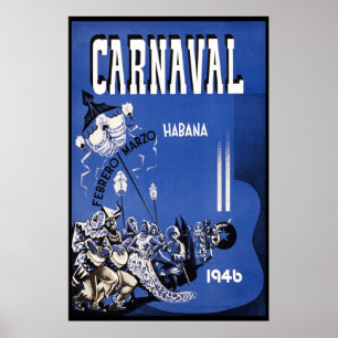 Havanna Karneval 1946 Vintage Travel Poster