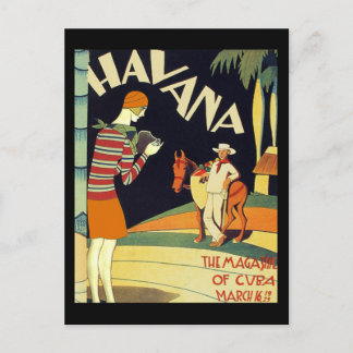 Havanna Kuba Art Deco Cover Vintage Kunst Postkarte
