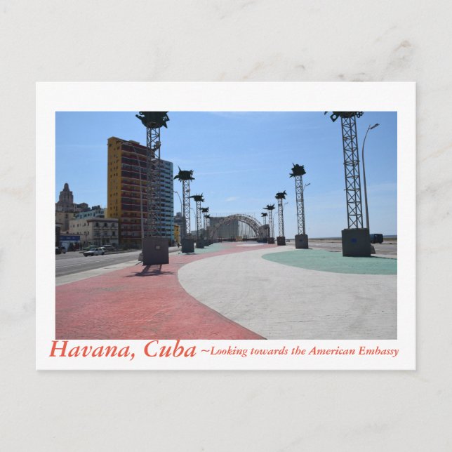 Havanna Kuba gegenüber der amerikanischen Botschaf Postkarte (Vorderseite)
