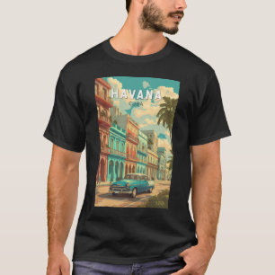 Havanna Kuba Illustration Reise Kunst Vintage T-Shirt