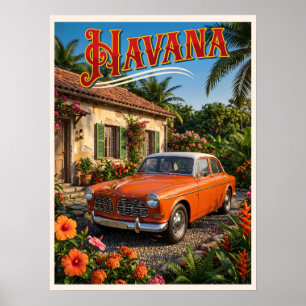 Havanna Kuba Oldtimer Tropisches Reiseziel Poster