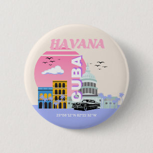 Havanna Kuba Reise Kunst Button