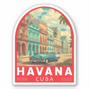 Havanna Kuba Reise Kunst Emblem Aufkleber