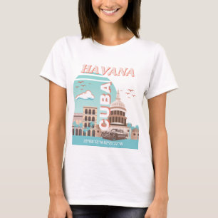 Havanna Kuba Retro-Reise Kunst T-Shirt