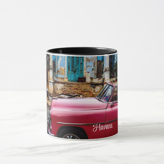 Havanna Kuba Rotes Oldtimer-Auto Tasse (Zentrum)