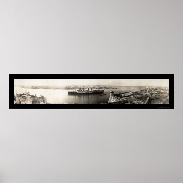 Havanna, Kuba Ship Foto 1913 Poster (Vorne)