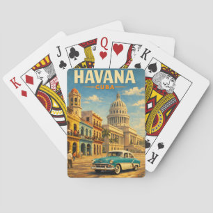 Havanna Kuba Vintage Reise Kunst Spielkarten