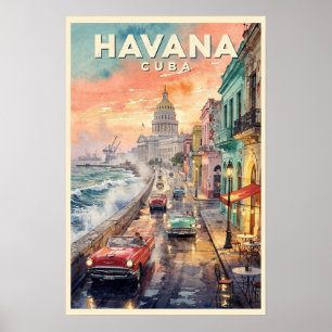 Havanna Kuba Vintage Reise Poster