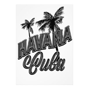 Havanna Kuba Vintage-Schriftart Kunst. Fotodruck